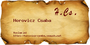 Horovicz Csaba névjegykártya